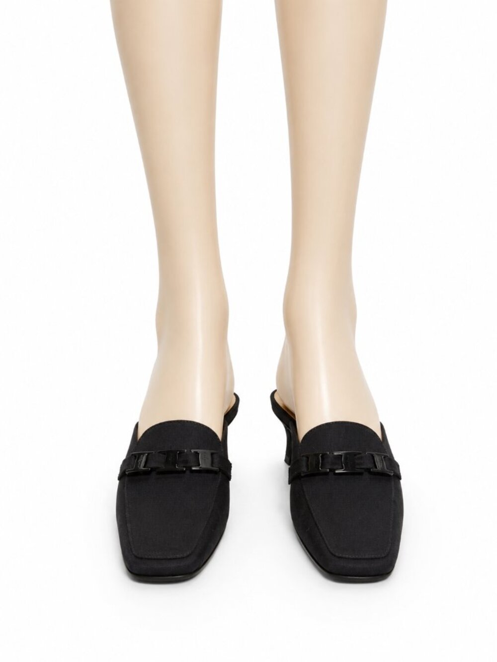 Salvatore Ferragamo Black Suede Backless Bit Mules - Size 11